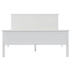 Cadre de lit sans matelas blanc bois de pin massif 160x200 cm 