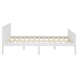 Cadre de lit sans matelas blanc bois de pin massif 160x200 cm 