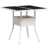 Ensemble à manger de jardin et coussins 3 pcs blanc rotin verre 