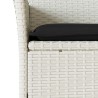 Ensemble à manger de jardin et coussins 3 pcs blanc rotin verre 