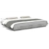 Cadre de lit et lumières LED sans matelas gris béton 200x200 cm 