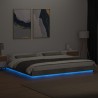 Cadre de lit et lumières LED sans matelas gris béton 200x200 cm 