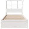 Lit bibliothèque sans matelas blanc 90x190cm bois de pin massif 