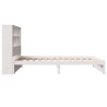 Lit bibliothèque sans matelas blanc 90x190cm bois de pin massif 