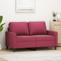 Canapé à 2 places Rouge bordeaux 120 cm Velours 