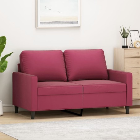 Canapé à 2 places Rouge bordeaux 120 cm Velours 
