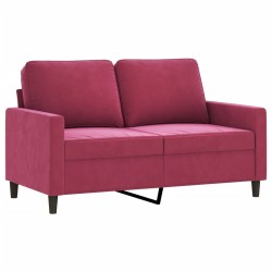 Canapé à 2 places Rouge bordeaux 120 cm Velours 