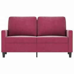 Canapé à 2 places Rouge bordeaux 120 cm Velours 