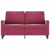 Canapé à 2 places Rouge bordeaux 120 cm Velours 