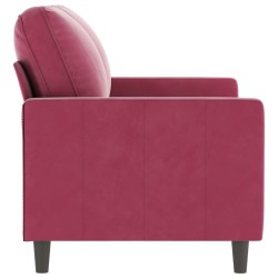 Canapé à 2 places Rouge bordeaux 120 cm Velours 