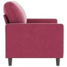 Canapé à 2 places Rouge bordeaux 120 cm Velours 