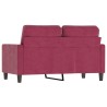 Canapé à 2 places Rouge bordeaux 120 cm Velours 