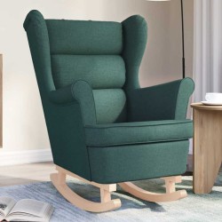 Chaise à bascule vert foncé 74x90x102 cm tissu 