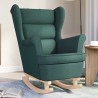 Chaise à bascule vert foncé 74x90x102 cm tissu 