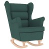 Chaise à bascule vert foncé 74x90x102 cm tissu 
