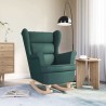 Chaise à bascule vert foncé 74x90x102 cm tissu 