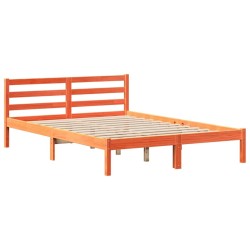 Cadre de lit sans matelas cire marron 120x190cm bois pin massif 