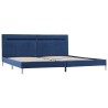 Cadre de lit avec LED sans matelas bleu tissu 160x200 cm 