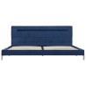 Cadre de lit avec LED sans matelas bleu tissu 160x200 cm 