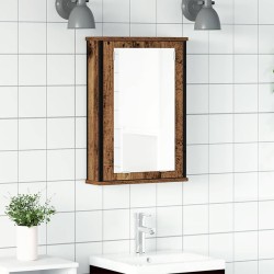 Armoire à miroir de salle de bain vieux bois bois d'ingénierie 