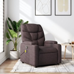 Fauteuil de massage inclinable Marron foncé Tissu 