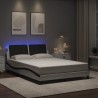 Cadre de lit avec LED sans matelas blanc et noir 120x200 cm 
