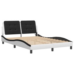 Cadre de lit avec LED sans matelas blanc et noir 120x200 cm 
