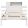 Lit bibliothèque sans matelas blanc 100x200 cm bois pin massif 