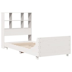 Cadre de lit sans matelas blanc 90x190 cm bois de pin massif 
