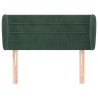 Tête de lit avec oreilles Vert foncé 83x23x78/88 cm Velours 