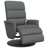 Fauteuil inclinable de massage repose-pieds gris similicuir 