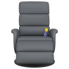 Fauteuil inclinable de massage repose-pieds gris similicuir 