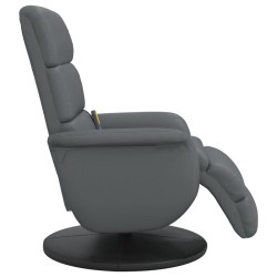 Fauteuil inclinable de massage repose-pieds gris similicuir 