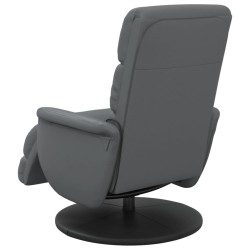 Fauteuil inclinable de massage repose-pieds gris similicuir 