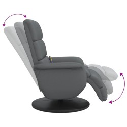 Fauteuil inclinable de massage repose-pieds gris similicuir 