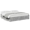 Cadre de lit avec tiroirs sans matelas gris béton 200x200 cm 
