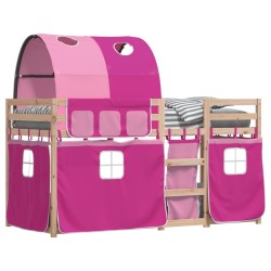Lit superposé sans matelas rose 75x190 cm bois de pin massif 