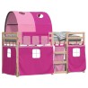 Lit superposé sans matelas rose 75x190 cm bois de pin massif 