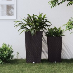 Jardinière et intérieur amovible marron 21 /49 L rotin PP 