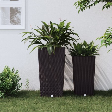 Jardinière et intérieur amovible marron 21 /49 L rotin PP 