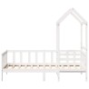 Lit de jour avec toit sans matelas blanc 90x190 cm bois massif 