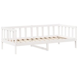 Lit de jour avec toit sans matelas blanc 90x190 cm bois massif 