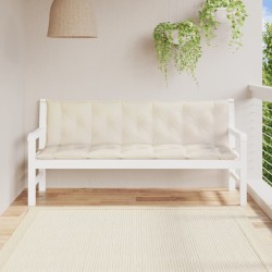 Coussins de banc de jardin lot de 2 blanc crème tissu Oxford 