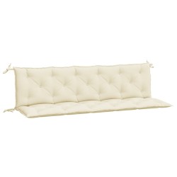 Coussins de banc de jardin lot de 2 blanc crème tissu Oxford 