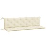 Coussins de banc de jardin lot de 2 blanc crème tissu Oxford 