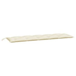 Coussins de banc de jardin lot de 2 blanc crème tissu Oxford 