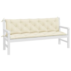 Coussins de banc de jardin lot de 2 blanc crème tissu Oxford 