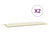 Coussins de banc de jardin lot de 2 blanc crème tissu Oxford 