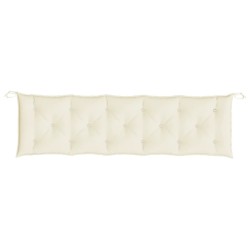 Coussins de banc de jardin lot de 2 blanc crème tissu Oxford 