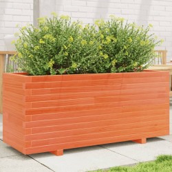 Jardinière cire marron 110x40x49,5 cm bois de pin massif 